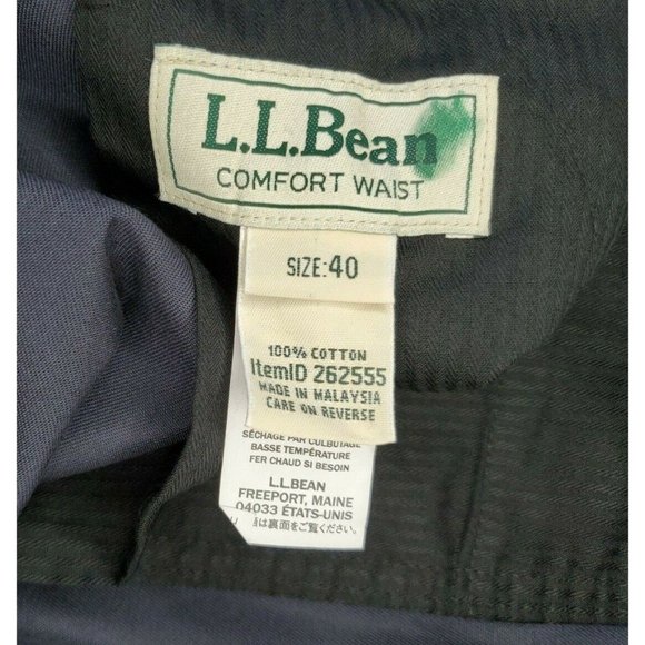 L.L. Bean Outlet Comfort Waist Size 40 Navy Blue Men Stretch Waist Dress Pants - Picture 11 of 12